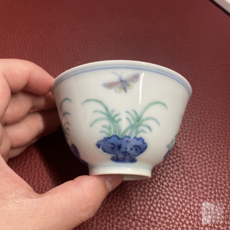 清雍正 仿成窑斗彩三秋杯成对 - 图11
